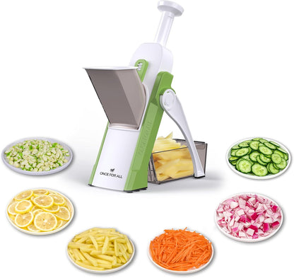 Safe Mandoline Slicer Kitchen, All in 1 Vegetable Slicer, Gray