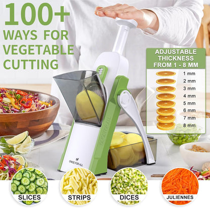 Safe Mandoline Slicer Kitchen, All in 1 Vegetable Slicer, Gray