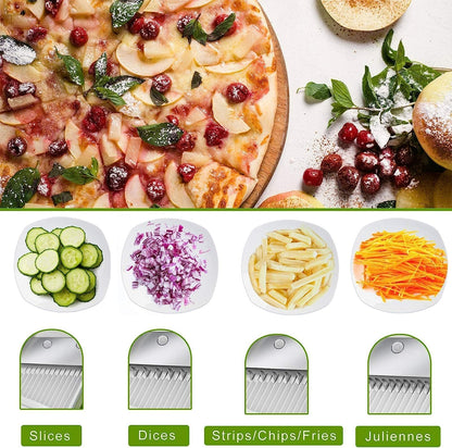 Safe Mandoline Slicer Kitchen, All in 1 Vegetable Slicer, Gray