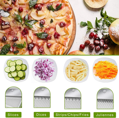 Safe Mandoline Slicer Kitchen, All in 1 Vegetable Slicer, Gray