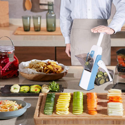 Safe Mandoline Slicer Kitchen, All in 1 Vegetable Slicer, Gray