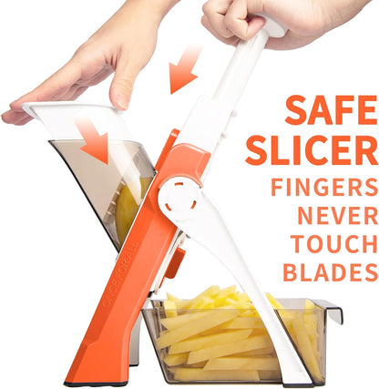 Safe Mandoline Slicer Kitchen, All in 1 Vegetable Slicer, Gray