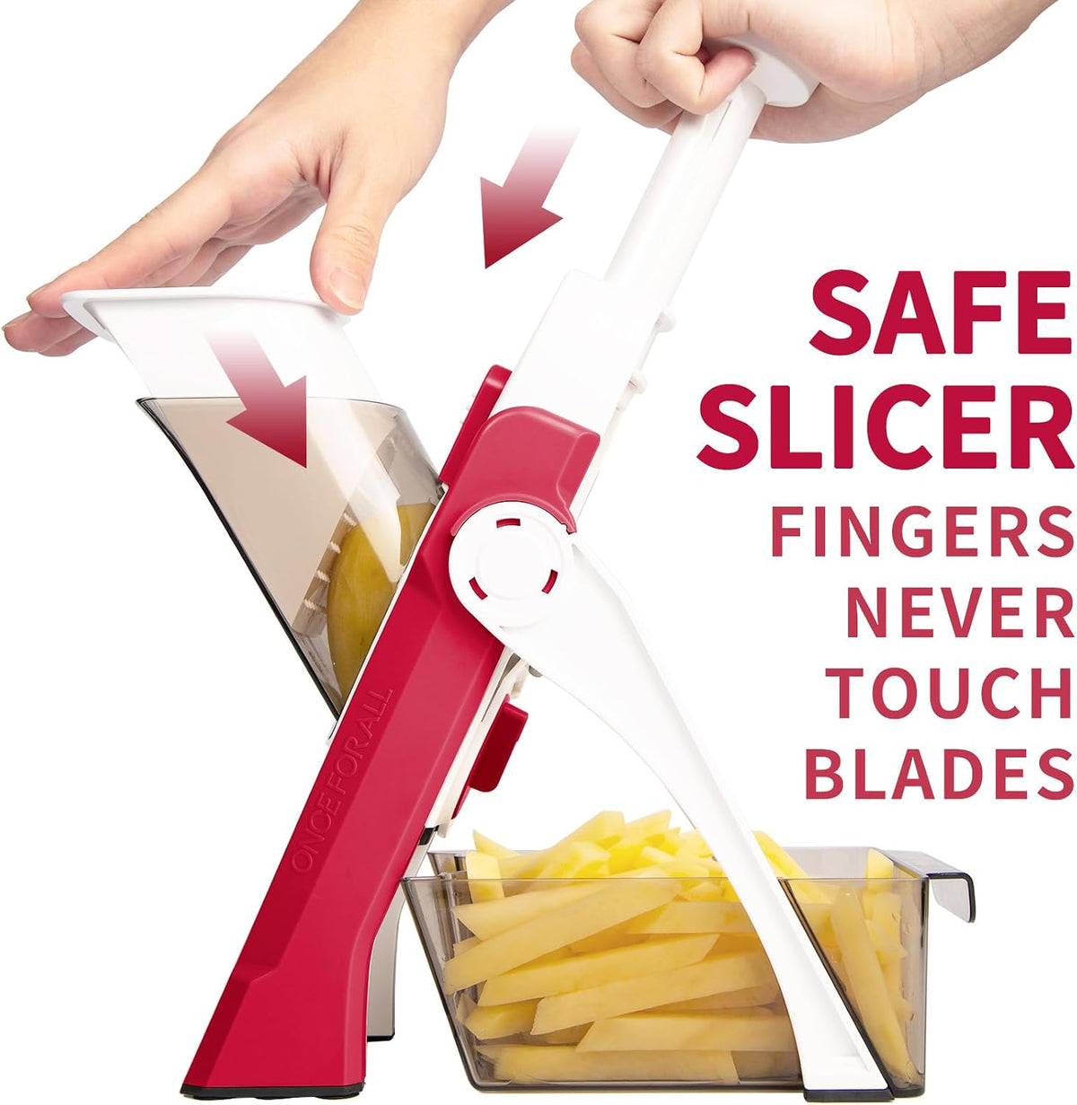 Safe Mandoline Slicer Kitchen, All in 1 Vegetable Slicer, Gray