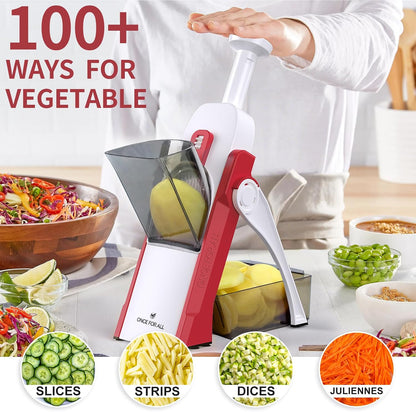 Safe Mandoline Slicer Kitchen, All in 1 Vegetable Slicer, Gray