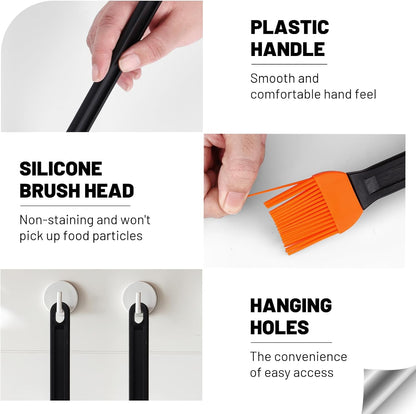 14in 2 Tone Silicone Basting Brush, Long Handle, Kitchen Brush for BBQ