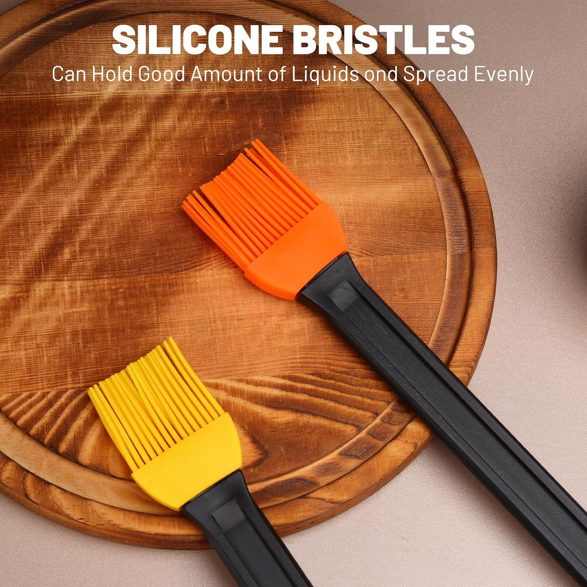 14in 2 Tone Silicone Basting Brush, Long Handle, Kitchen Brush for BBQ