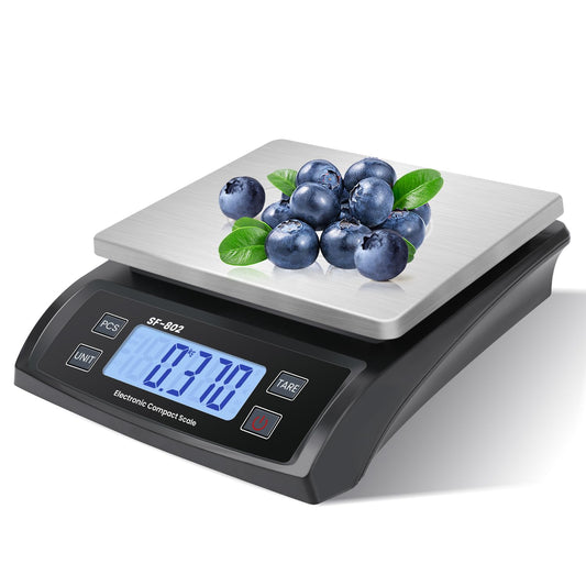 Large 30kg/66lb Food Scale for Baking Cooking Stainless Bread Scale with LCD Display Counting Scales for Coins Adapter Included(Stainless Black)