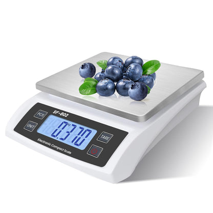 Large 30kg/66lb Food Scale for Baking Cooking Stainless Bread Scale with LCD Display Counting Scales for Coins Adapter Included(Stainless Black)