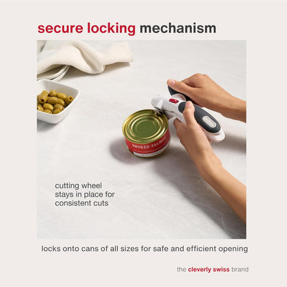 Lock N' Lift Manual Can Opener, Features Lid Lifter Magnet, Green
