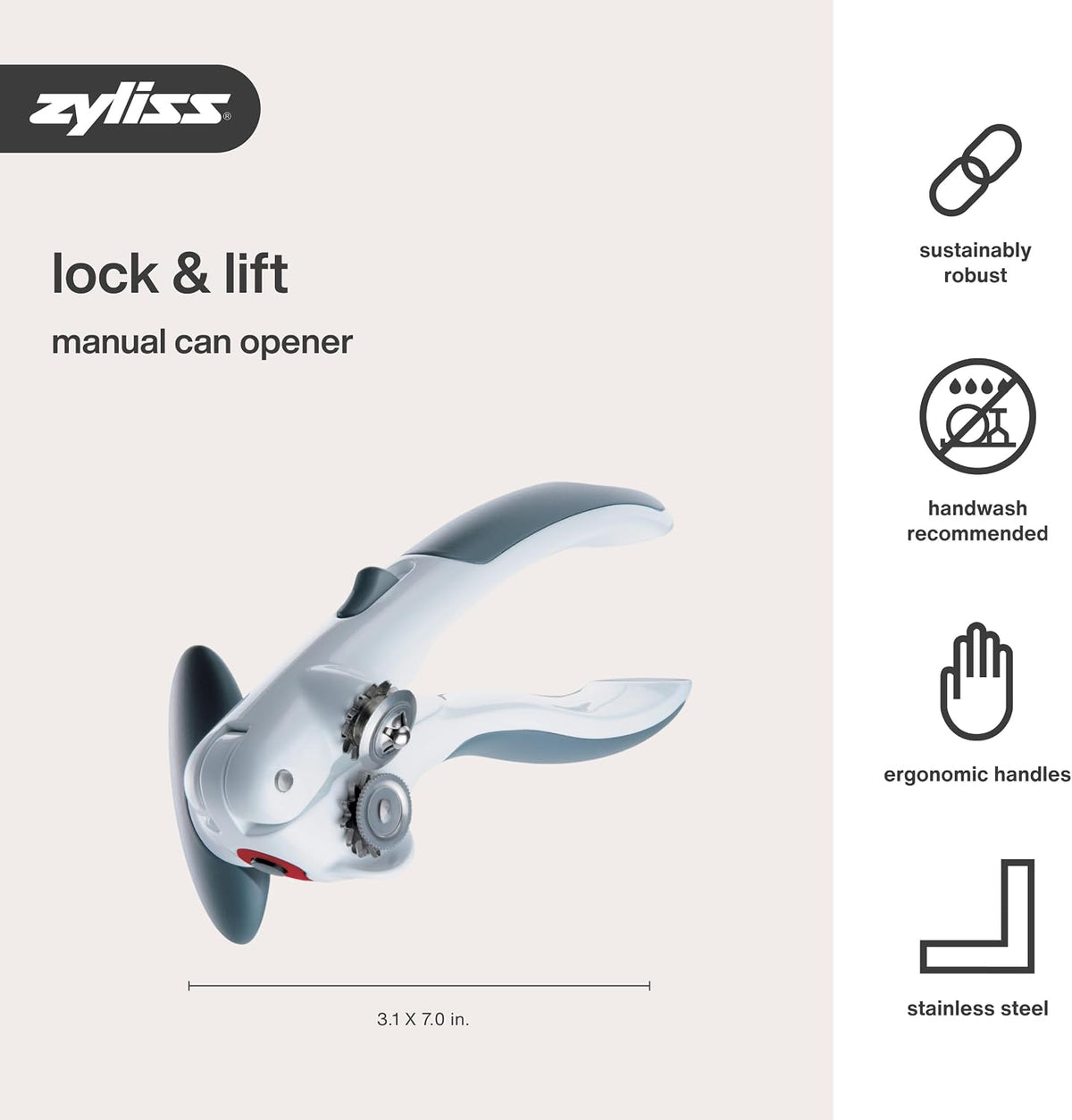 Lock N' Lift Manual Can Opener, Features Lid Lifter Magnet, Green
