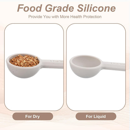 2 PCS Food Grade Silicone Measuring Spoon, (1/3tbsp, 5 ml) Single Teaspoon Scoop with Hanging Hole Mini Measure for Coffee Baking Cooking