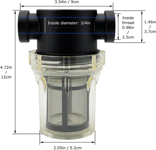 3/4" Female NPT in-Line Strainer with 100 mesh Stainless Steel Filter Screen (3/4“ 100 Mesh)