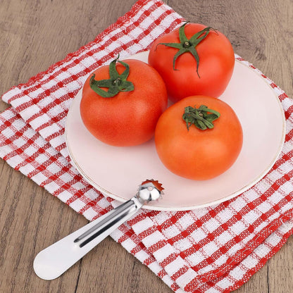 4pcs Tomato Corer Tool, Stainless Steel Tomato Strawberry Stem Remover Strawberry Huller Fruit Vegetable Core Baller Tool for Kitchen