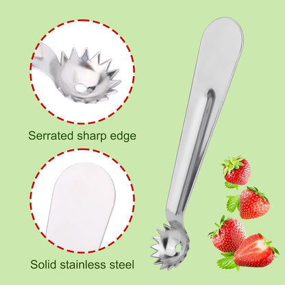 4pcs Tomato Corer Tool, Stainless Steel Tomato Strawberry Stem Remover Strawberry Huller Fruit Vegetable Core Baller Tool for Kitchen