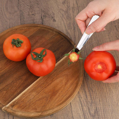 4pcs Tomato Corer Tool, Stainless Steel Tomato Strawberry Stem Remover Strawberry Huller Fruit Vegetable Core Baller Tool for Kitchen