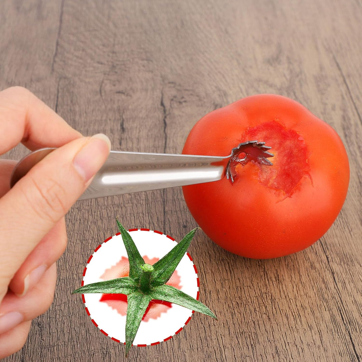 4pcs Tomato Corer Tool, Stainless Steel Tomato Strawberry Stem Remover Strawberry Huller Fruit Vegetable Core Baller Tool for Kitchen