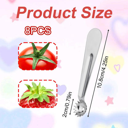 4pcs Tomato Corer Tool, Stainless Steel Tomato Strawberry Stem Remover Strawberry Huller Fruit Vegetable Core Baller Tool for Kitchen