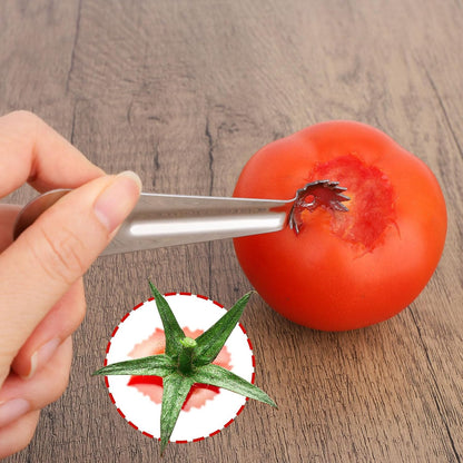 4pcs Tomato Corer Tool, Stainless Steel Tomato Strawberry Stem Remover Strawberry Huller Fruit Vegetable Core Baller Tool for Kitchen
