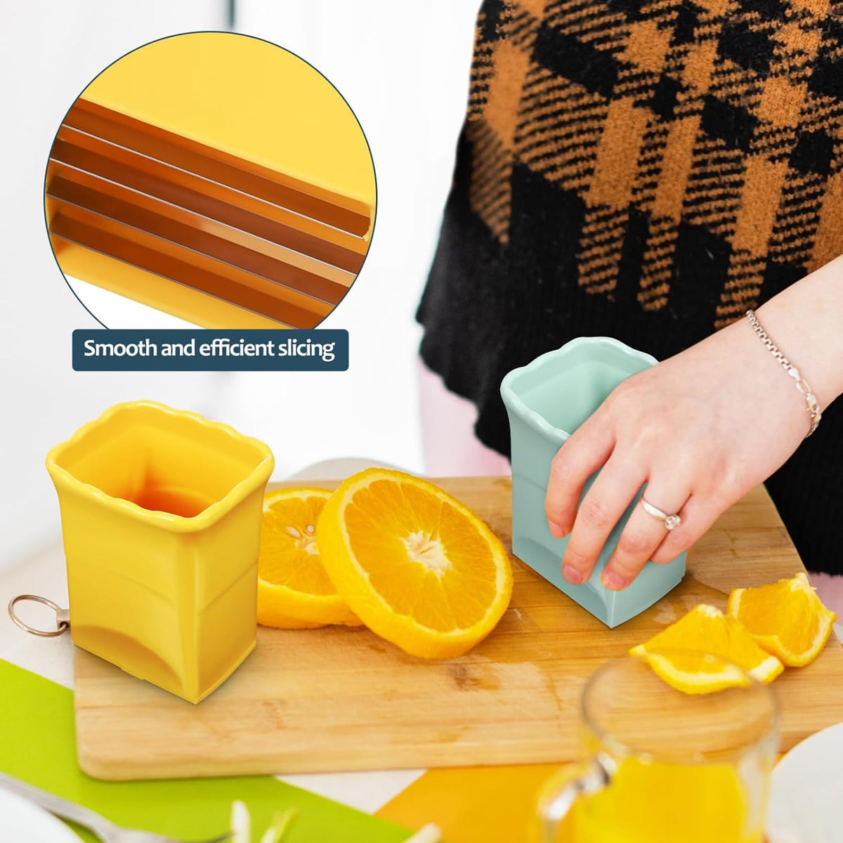 Cup Slicer Strawberry Slicer Set 3 pcs Fruit with Lid and Cleaning Brush Multifunctional Cup for Strawberries Bananas Oranges and Eggs 3.46 X 2.36 X 2.36 in