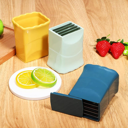 Cup Slicer Strawberry Slicer Set 3 pcs Fruit with Lid and Cleaning Brush Multifunctional Cup for Strawberries Bananas Oranges and Eggs 3.46 X 2.36 X 2.36 in