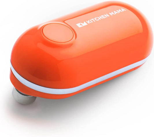 Mini Electric Can Opener Smooth Edge, Orange | Opens Can with One Press, Ultra-Compact, Hands-Free, Cordless, Battery Operated