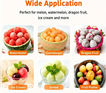 2Pcs Double-Sided Fruit Melon Baller Spoon