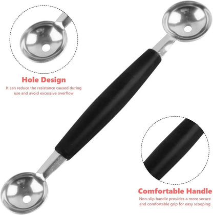 2Pcs Double-Sided Fruit Melon Baller Spoon