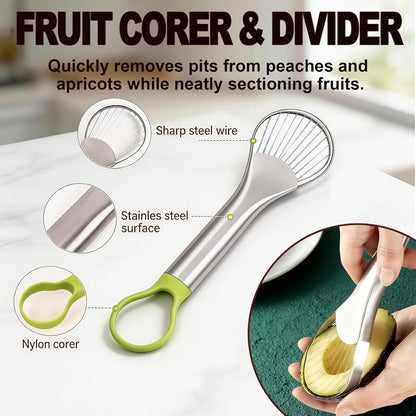 2pcs Avocado Slicer and Mango Slicer Cutting Tool Set, Avocado Tool and Fruit Corer, Easy to Use for Kitchen, Quick Slicing and Pitting, Perfect for Fruit Lovers