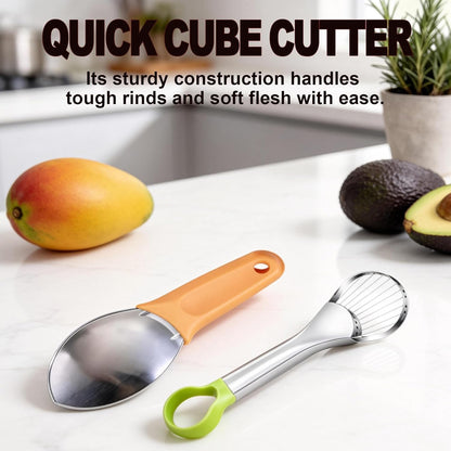 2pcs Avocado Slicer and Mango Slicer Cutting Tool Set, Avocado Tool and Fruit Corer, Easy to Use for Kitchen, Quick Slicing and Pitting, Perfect for Fruit Lovers