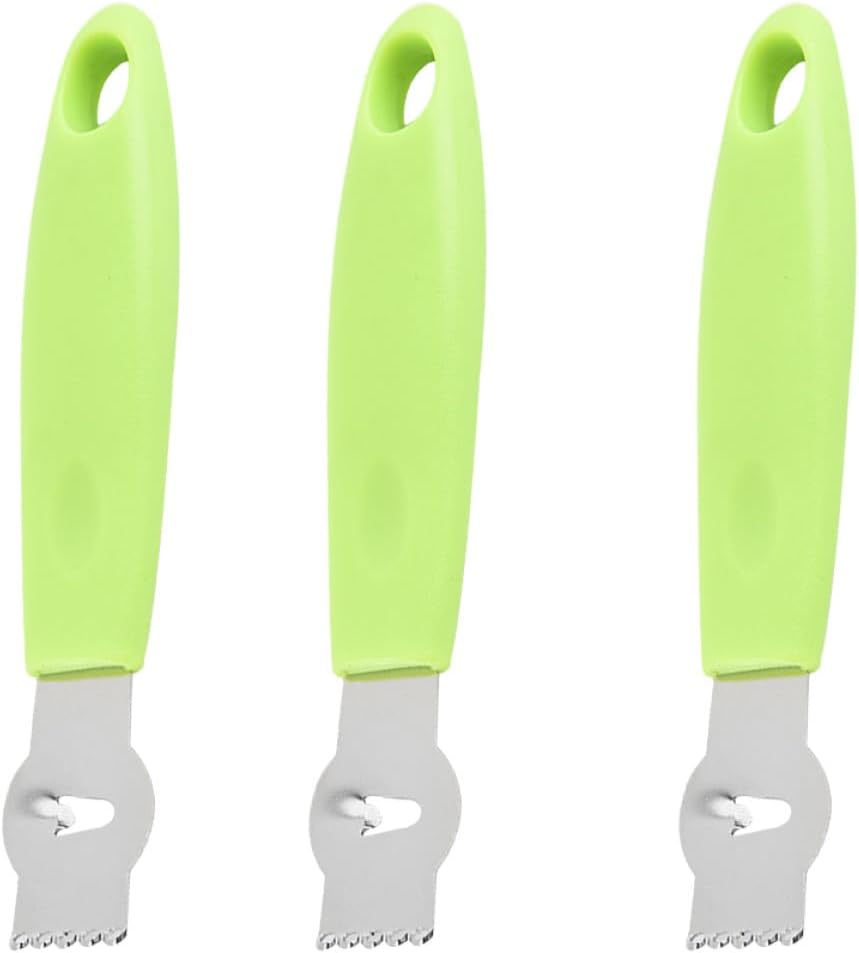 3Pcs Stainless Steel Julienne Tool and Fruit Parer with Comfortable Handle Peeler and Grater for Potato Carrot Lemon Kitchen Accessories in Light Green