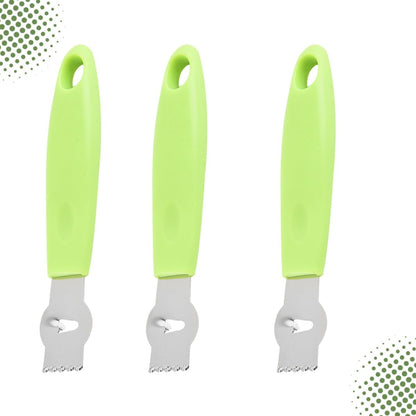 3Pcs Stainless Steel Julienne Tool and Fruit Parer with Comfortable Handle Peeler and Grater for Potato Carrot Lemon Kitchen Accessories in Light Green