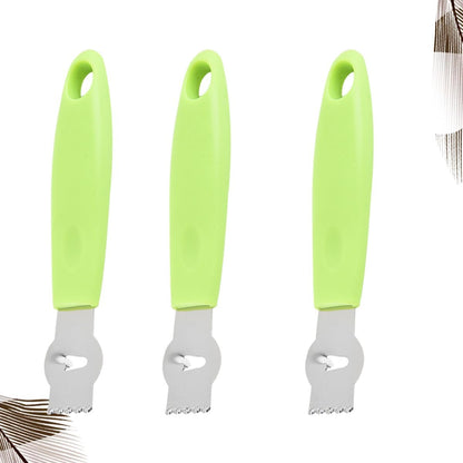3Pcs Stainless Steel Julienne Tool and Fruit Parer with Comfortable Handle Peeler and Grater for Potato Carrot Lemon Kitchen Accessories in Light Green