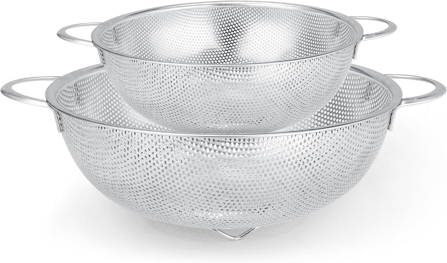 Colander Stainless Steel 3-Quart with Base, Strainer for Kitchen Food