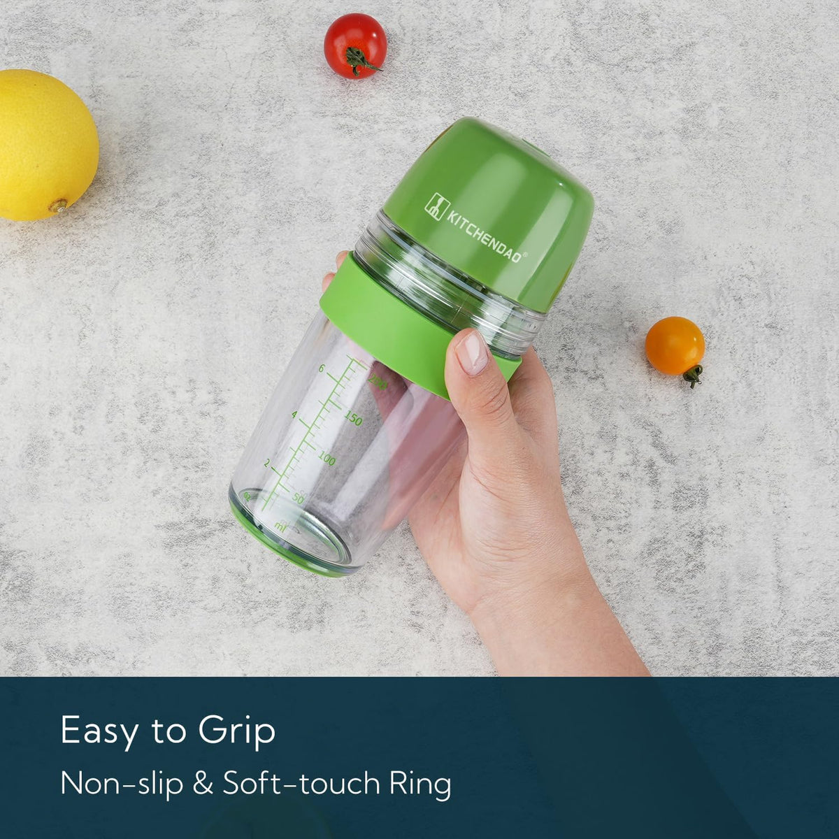 2 in 1 Salad Dressing Shaker Container with Juicer, Pour Spout, LeakprooF, Soft Grip, Dishwasher Safe, Homemade Oil and Vinegar Salad Dressing Bottle Mixer Dispenser, BPA Free 1 Cup, Black