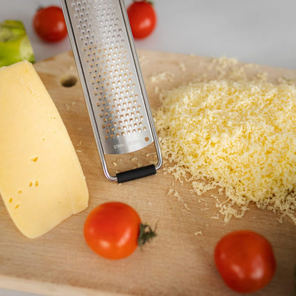 Deiss PRO Citrus Zester & Manual Cheese Grater - Parmesan, Lemon, Ginger, Garlic, Nutmeg, Chocolate - Sharp Stainless Steel Blade - Dishwasher Safe