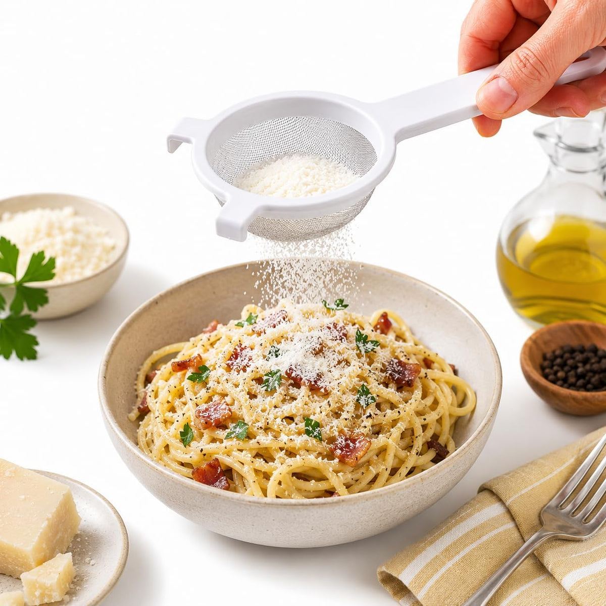 Kitchen Double-Ear Fine Mesh Strainers, 4 Sizes, BPA Free, Non Reactive
