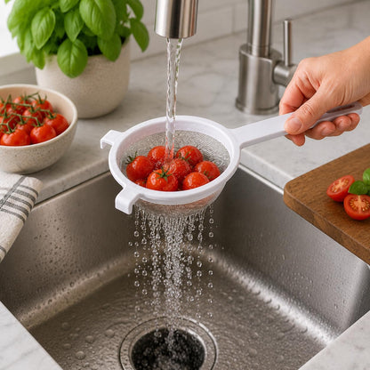 Kitchen Double-Ear Fine Mesh Strainers, 4 Sizes, BPA Free, Non Reactive