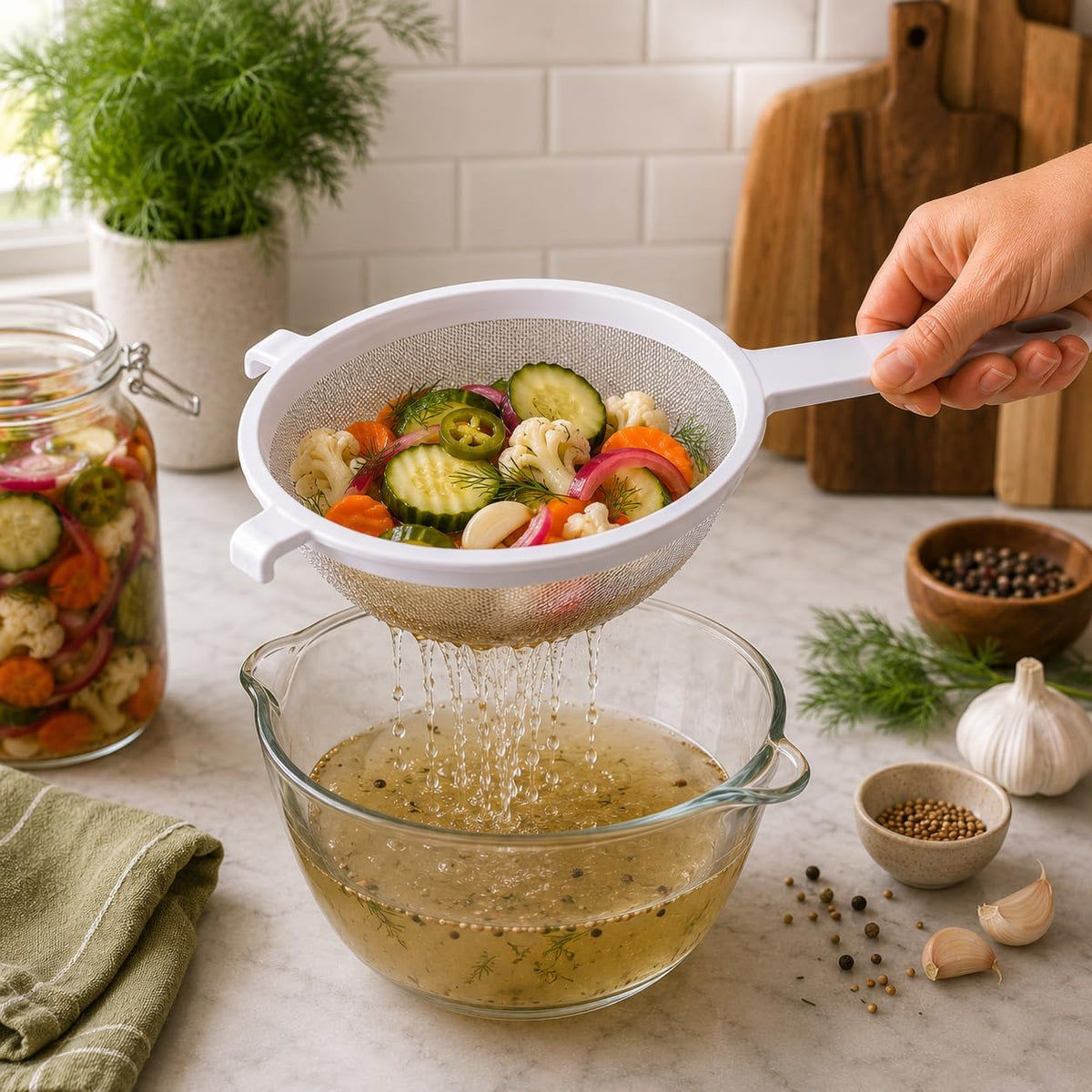 Kitchen Double-Ear Fine Mesh Strainers, 4 Sizes, BPA Free, Non Reactive