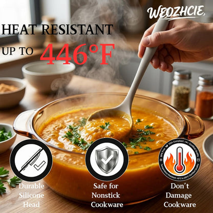 Silicone Kitchen Utensils Set,10 PCS Cooking Kitchen Utensils Set, Nonstick Kitchen Utensils 446°F Heat-Resistant Cookware Kitchen Tools of Spoon,Brush,Whisk,Spatula,Turner Tongs(Khaki)