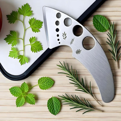 Herb Stripper Tool with 9 Sizing Holes Food-Grade Stainless Steel Leaf Remover for Cooking, Compact Kitchen Gadget with Blade & Safety Cover for collards parsley cilantro goji