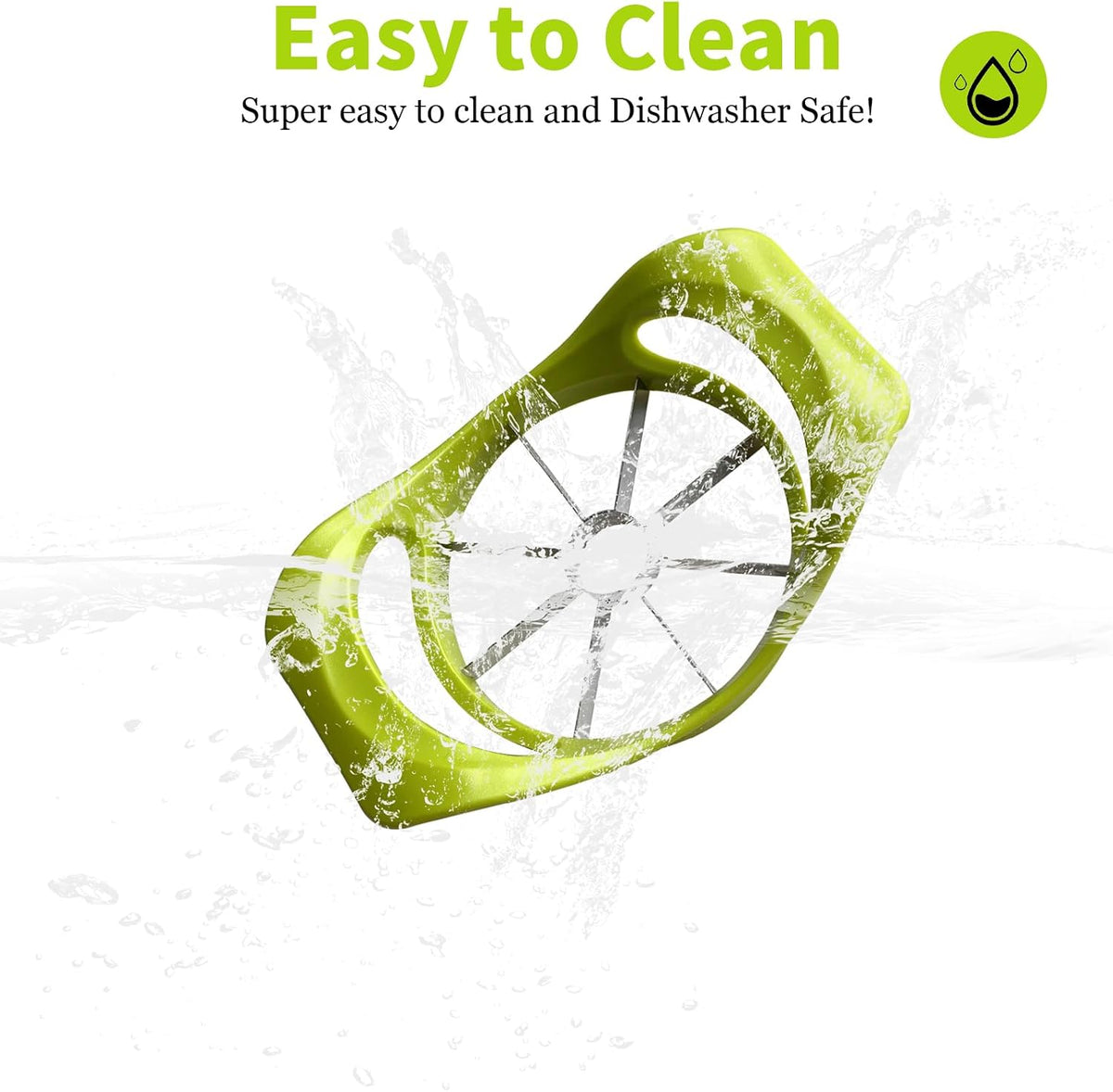 2 Pack Apple Slicer 8 Super Sharp Stainless Steel Blades Apple Slicer, Corer and Divider, Heavy Duty Stainless Steel Apple Cutter, Dishwasher Safe (B)
