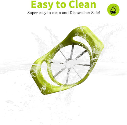 2 Pack Apple Slicer 8 Super Sharp Stainless Steel Blades Apple Slicer, Corer and Divider, Heavy Duty Stainless Steel Apple Cutter, Dishwasher Safe (B)