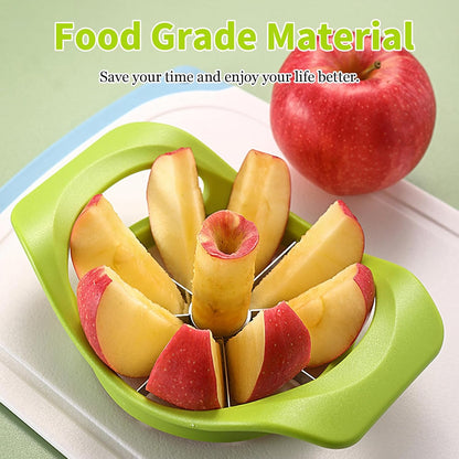 2 Pack Apple Slicer 8 Super Sharp Stainless Steel Blades Apple Slicer, Corer and Divider, Heavy Duty Stainless Steel Apple Cutter, Dishwasher Safe (B)