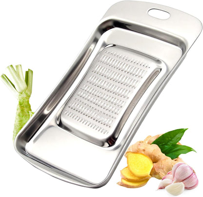 Ginger Grater, Thicken Stainless Steel Ginger Grater Wasabi Garlic Grinding Tools Cheese Grater Not Easily Deformed Garlic Masher,Dishwasher Safe