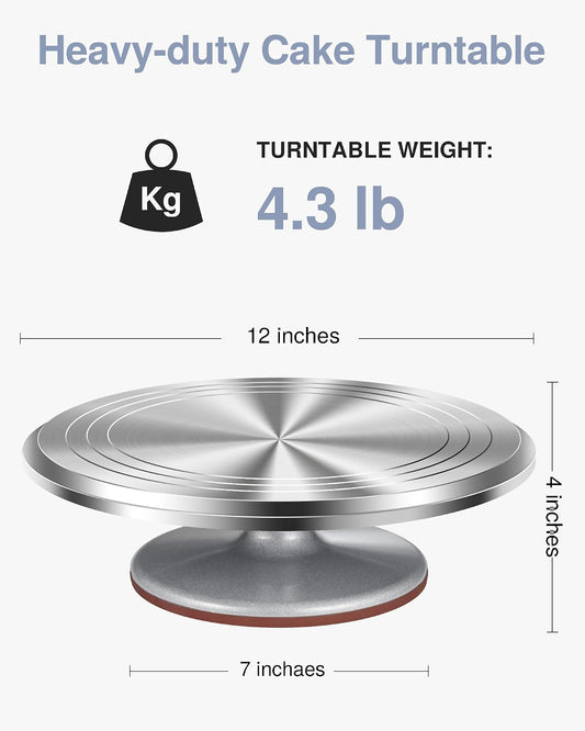 Aluminum Cake Turntable Rotating Decorating Kits for Cake Cupcake