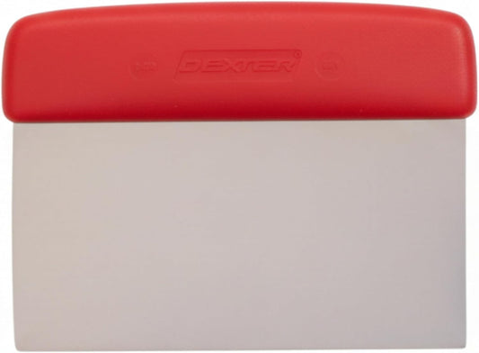 17303R 6" x 3" Dough Cutter and Scraper, Stainless Steel Blade with Slip-Resistant Red Polypropylene Handle, Pastry Prep Tool for Bakeries, NSF Certified, Made in USA