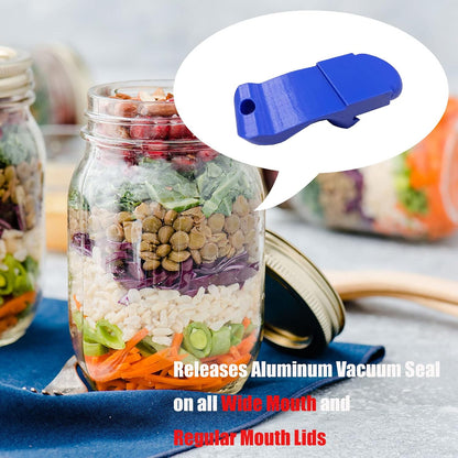 Canning Jar Opener, Mason Jar Opener Canning Tools for Releases Aluminum Vacuum Seal on all Wide Mouth and Regular Mouth Lids,Red