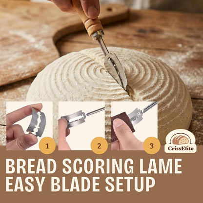 Sourdough Starter Kit – Complete Sourdough Bread Baking Supplies with 24oz Glass Sourdough Starter Jar, 9” Round & 10” Oval Banneton Proofing Basket Set, Sourdough Tools – Artisan Gift for Bakers