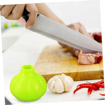 Silicone Garlic Peel Tool for Kitchen Cooking, Green Reusable