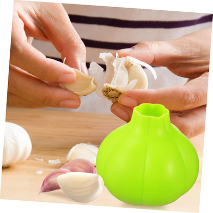 Silicone Garlic Peel Tool for Kitchen Cooking, Green Reusable